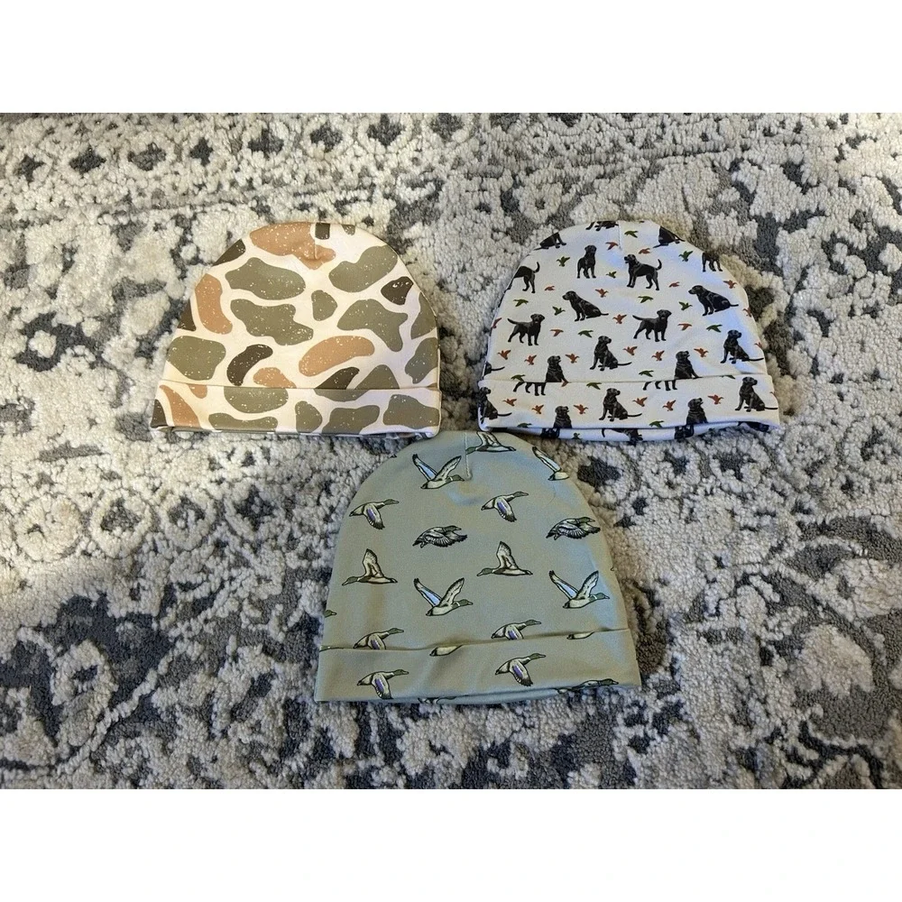 Lot Of 3 Burlebo Infant Newborn Baby Hats